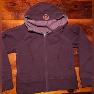 Lululemon Scuba Full Zip Hoodie. Eggplant colour. Size 10.